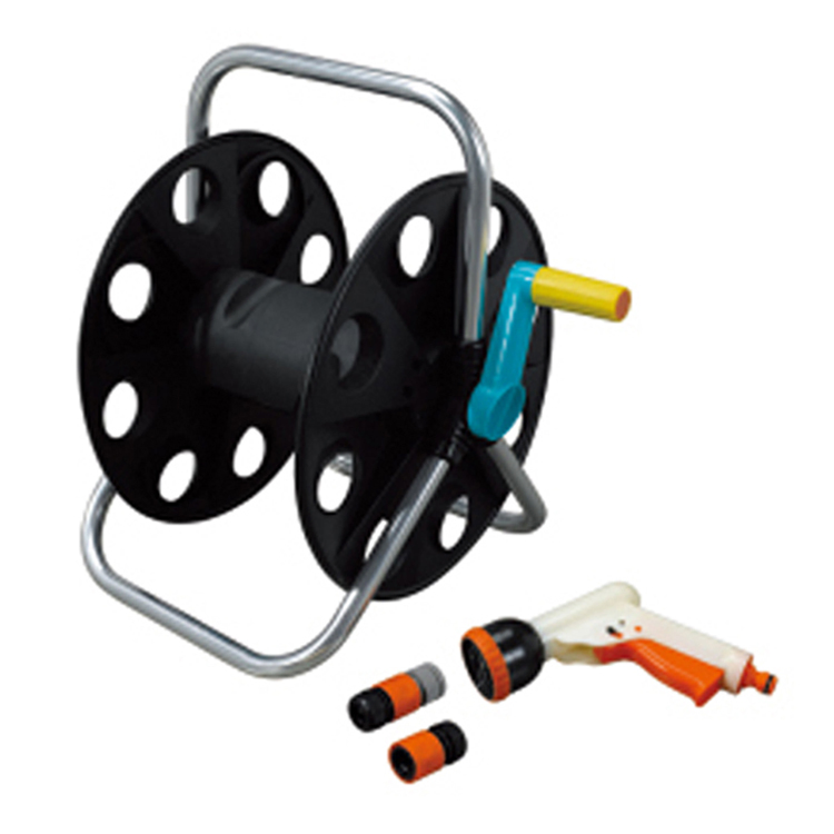 PP-Plastic Strong Stability Water Hose Reel Cart with One Sided Rotating Handle