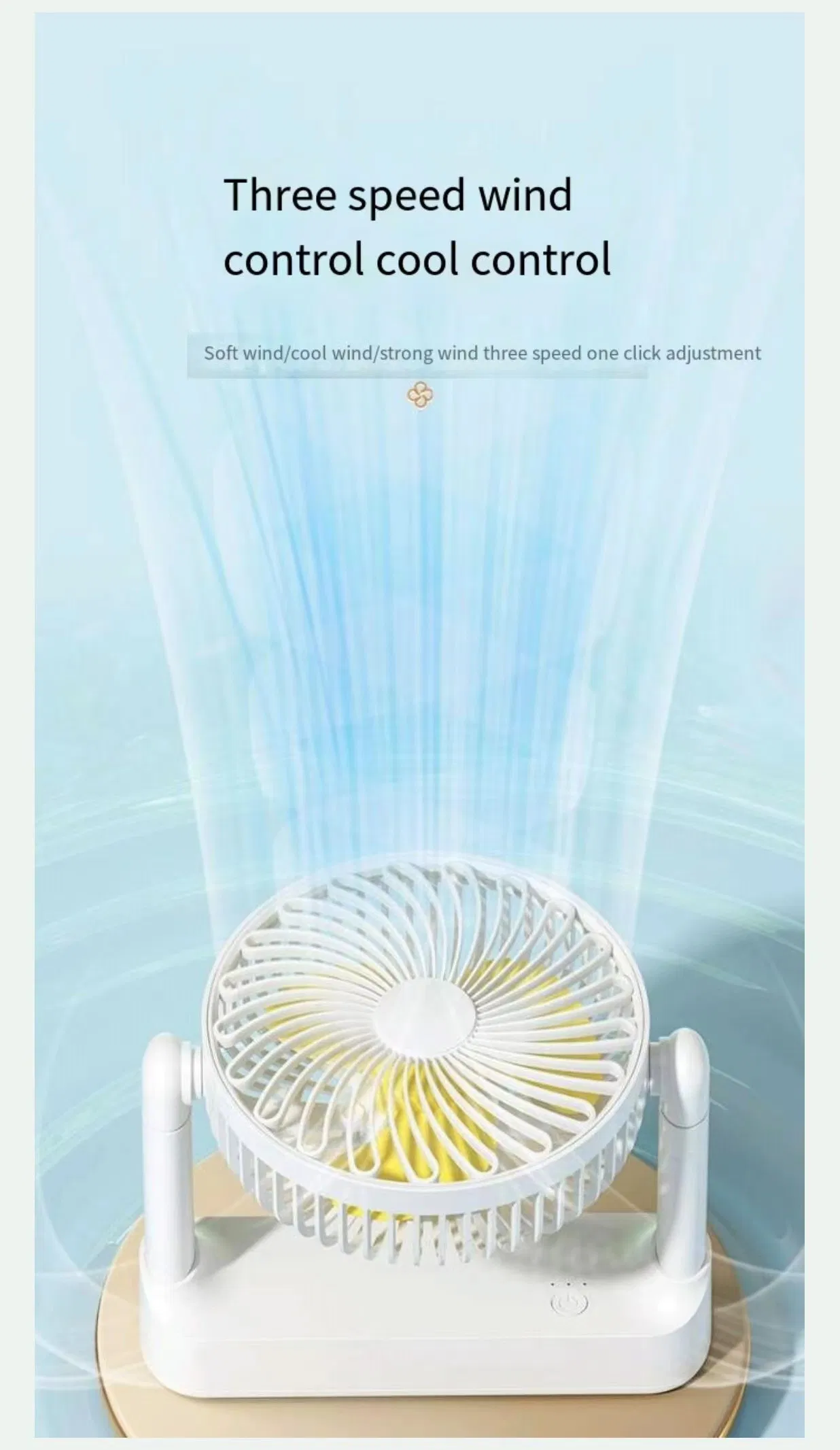 Portable Compact 5 Watt Multi-Function Desktop Fan