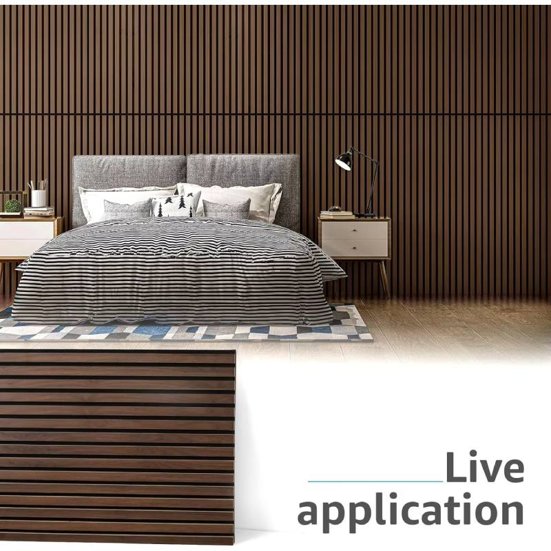 Eco-Friendly Veneer Slat Panels for Stylish Decor and Noise Reduction