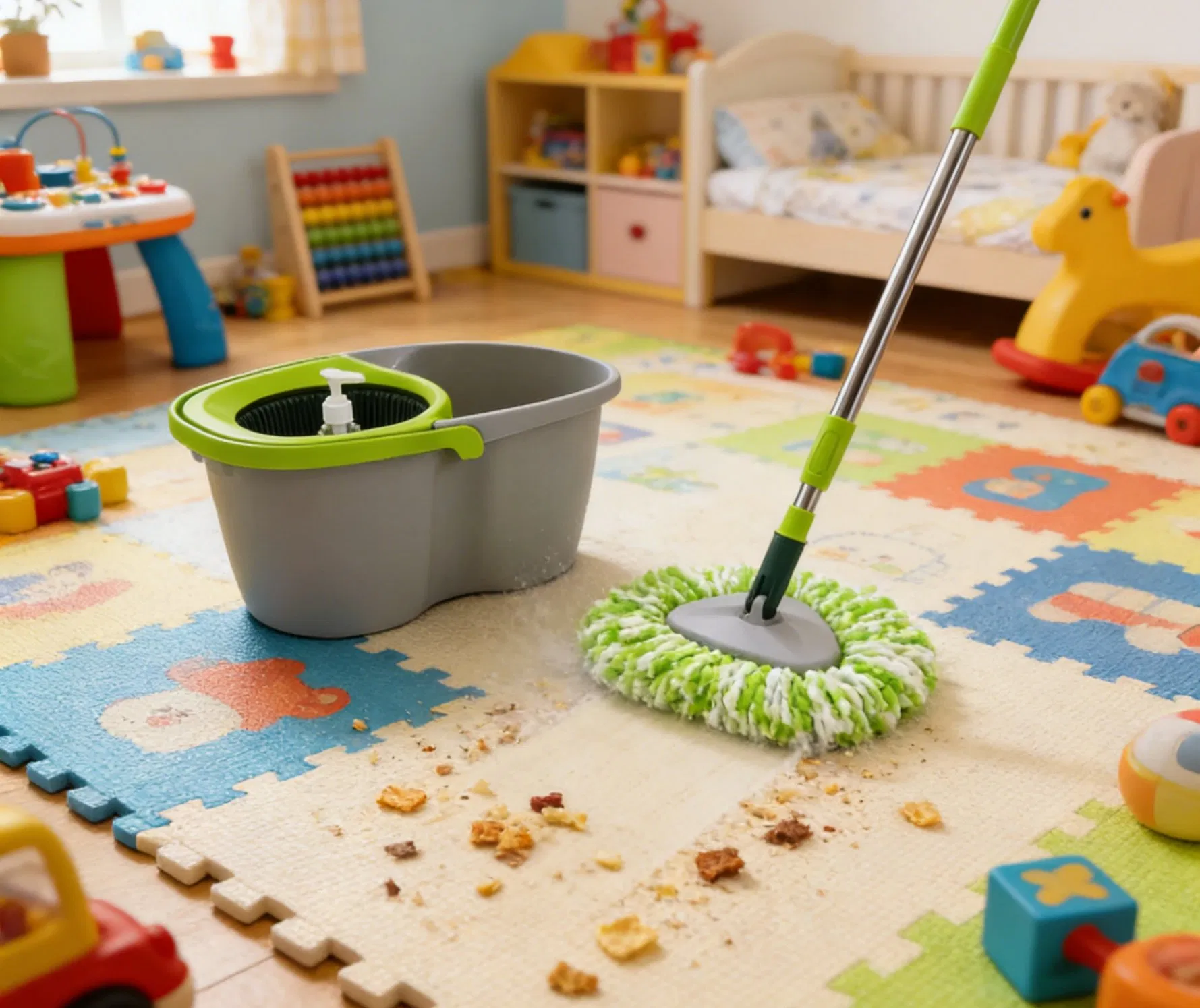 Easy Wring Spin Mop with Bucket Hands Free Floor Cleaner with Microfiber Head for Hardwood, Tile & Laminate