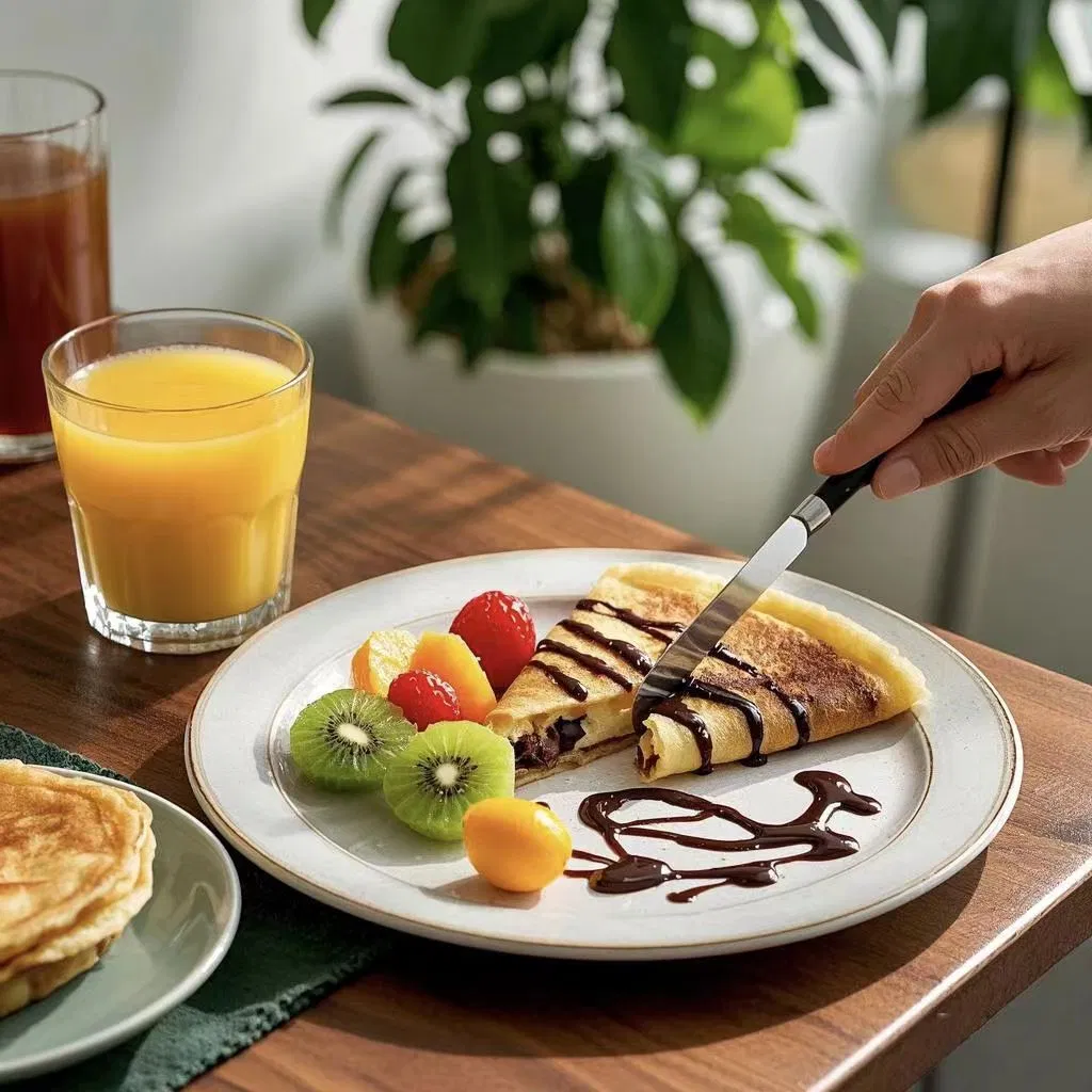 12-Inch Electric Crepe Maker with SUS Rim Nonstick Cooktop Portable Griddle Adjustable Temperature Control Includes Wooden Spatula, Batter Spreader