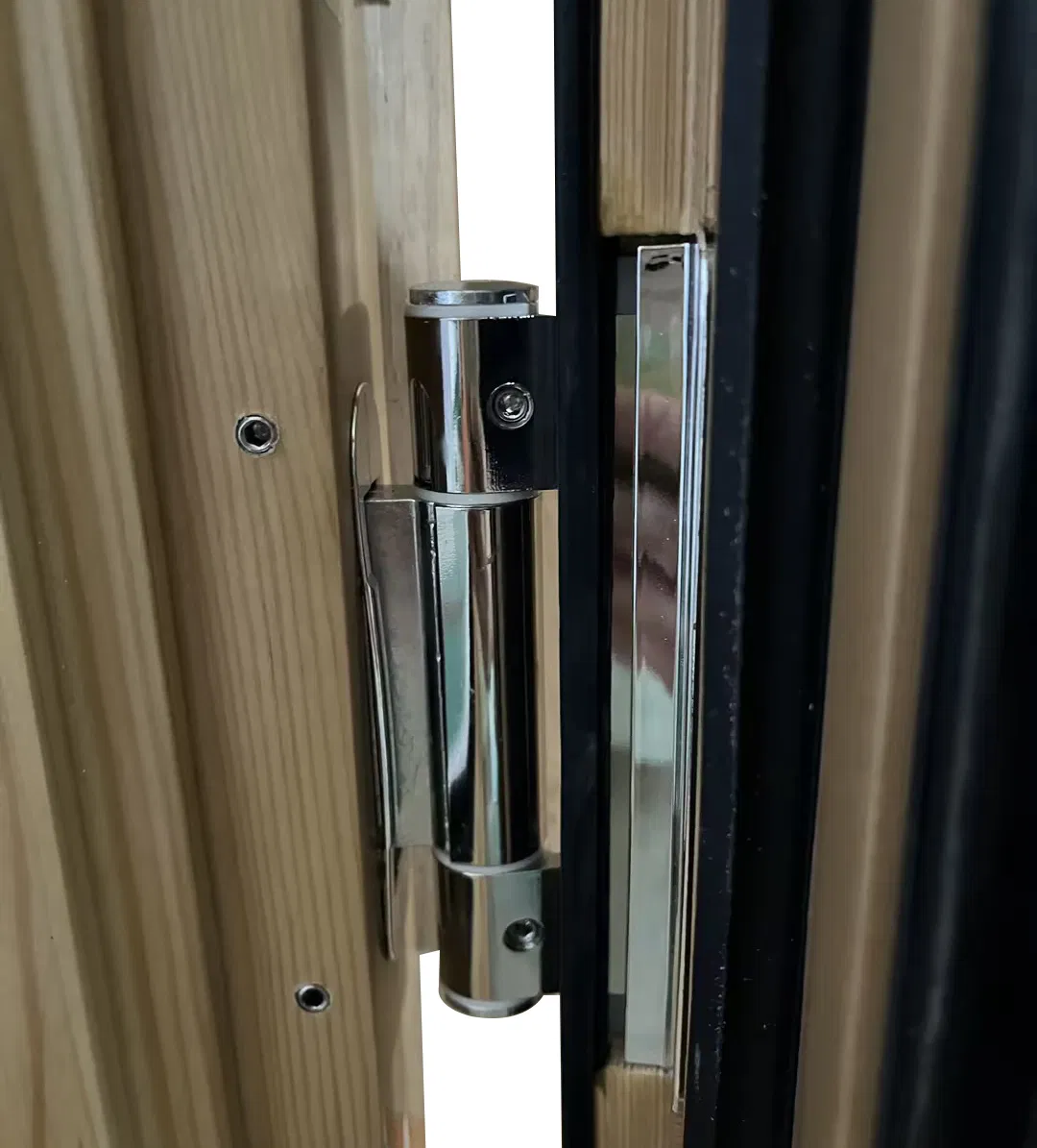 Penjoy Modern Wooden Swing Doors Pine Wood Doors with Smart Lock