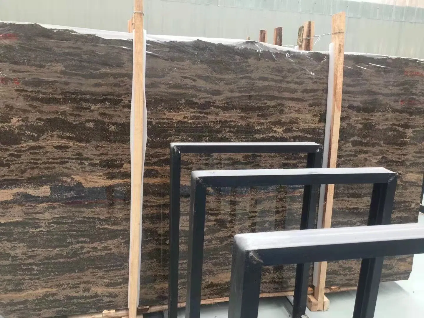 Popular Natural New Coffee Brown Marble Slab and Tile for Hotel Wall Floor Decorate