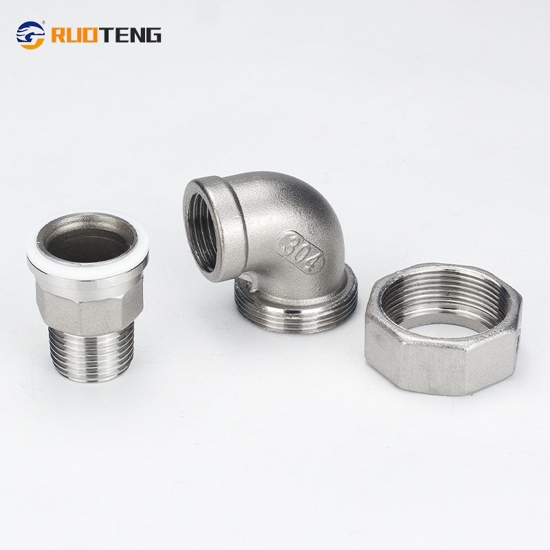 [Ruoteng] Stainless Steel 304 Elbow 90 Degree Thread F/M Hex Union Elbow for Pipe Fittings
