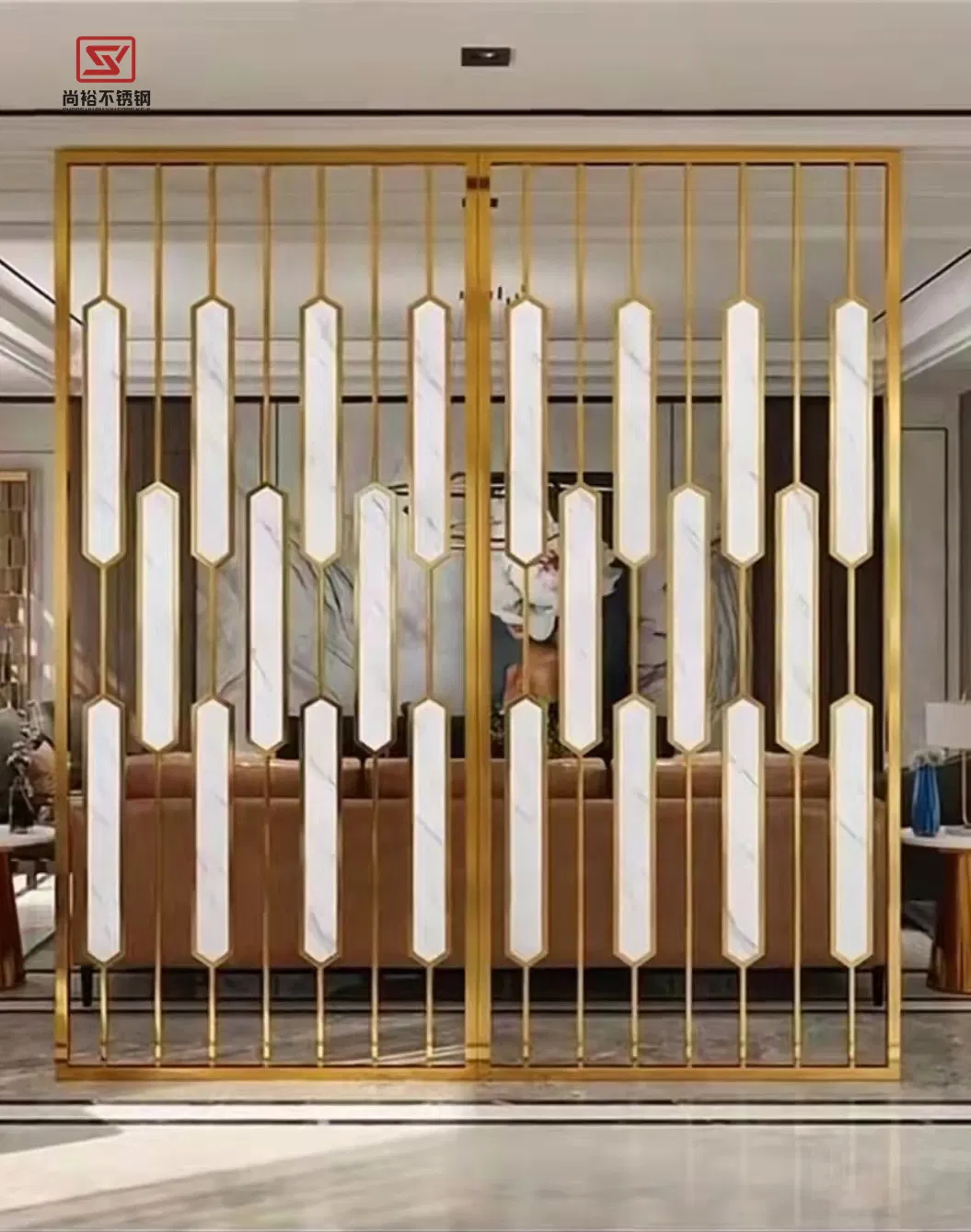 Unique Laser Cut Stainless Steel Room Divider Screen for Home Decor