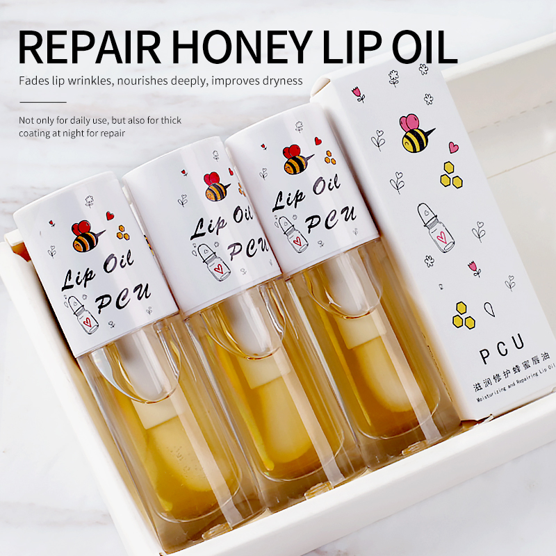 Lip Care Hydrating Natural Lip Oil Plumper Moisturizing Repair Clear Honey Lipgloss