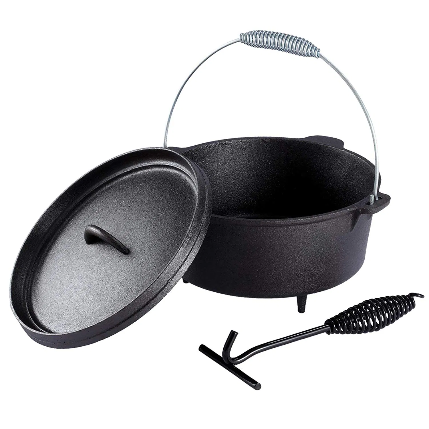 Чугунная эмалированная жаровня 6QT для кемпинга и BBQ