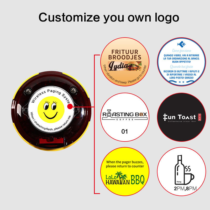 Wireless Restaurant Pager System 20 Pagers Waterproof Coaster High Quality