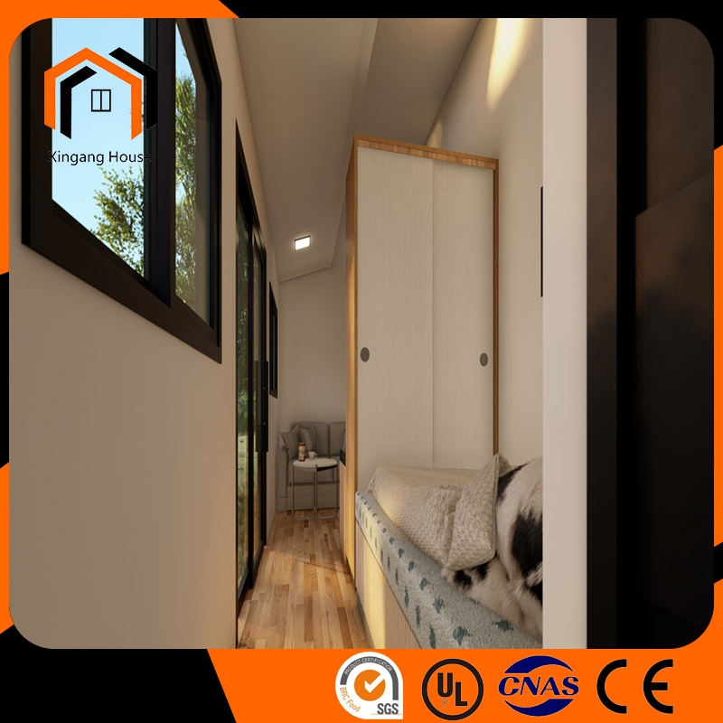 Luxury Wooden Style Light Steel House Two-Story Cottage Prefabricated House Trailer House