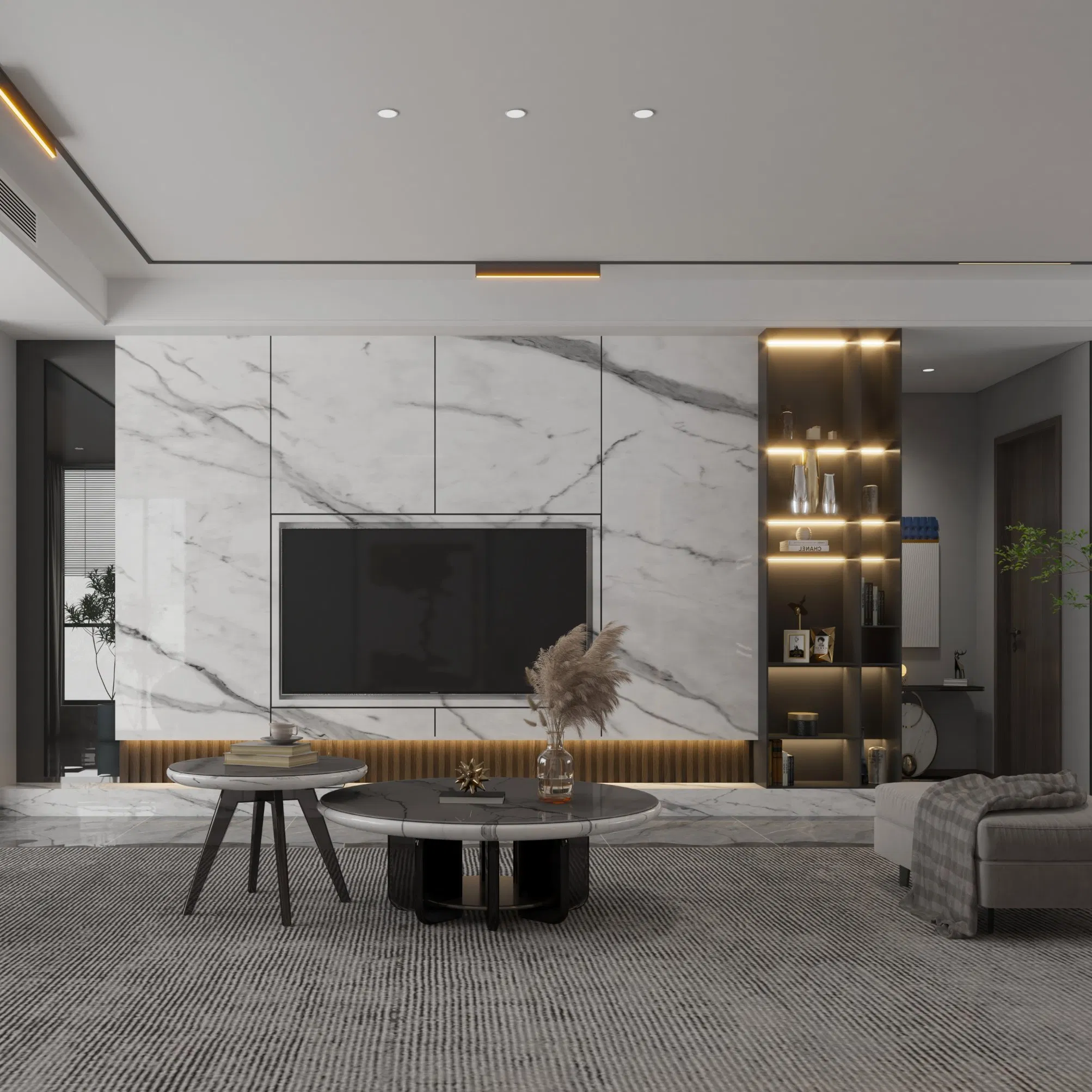 Stone Pattern Personalized Solid Color PP Decorative Film for Furniture Panels