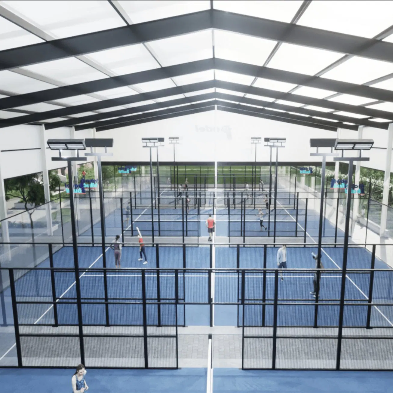 Panoramic Padel Court Cover Outdoor Canopy Tennis Court Tent Paddle Court with Roof