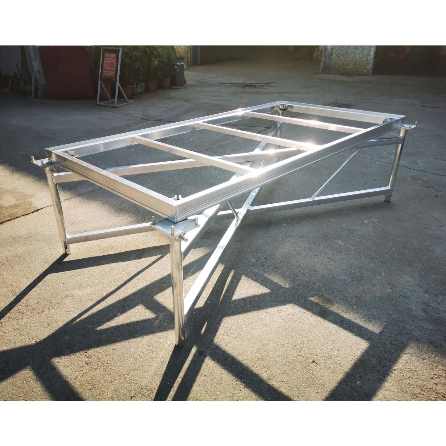 Portable X Frames Staging Aluminum Alloy X-Shape Bracket Folding Stage Platform