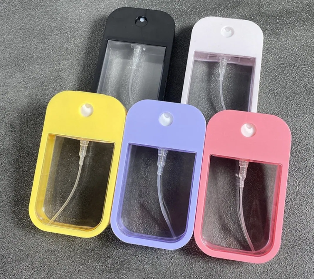 Custom Logo Empty Hand Sanitizer Bottles 45ml Pink Perfume Mist Spray Bottle Pocket Sized Plastic Card Spray Bottle