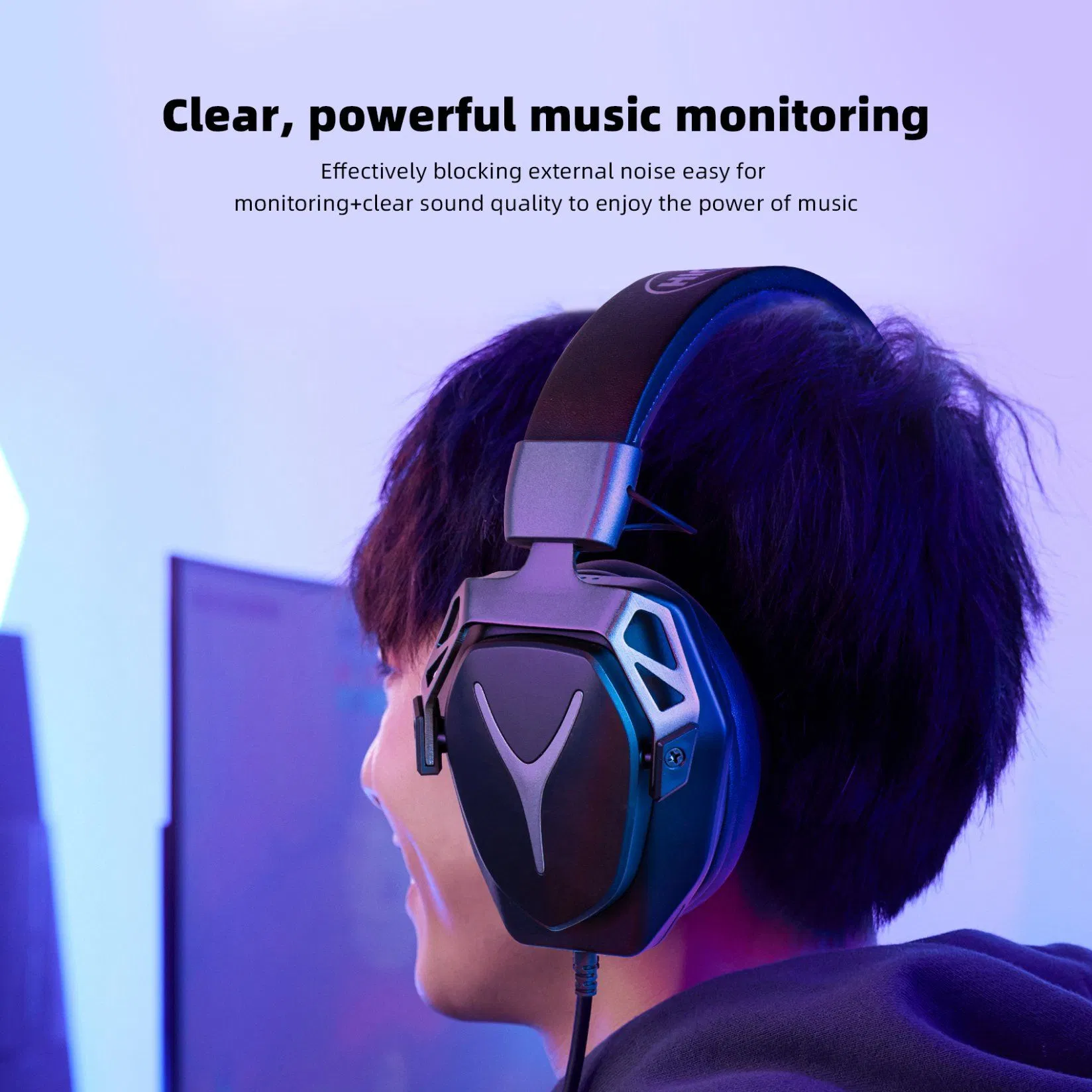 Closed-Back Design Reduces Background Noise 50mm Driver Monitor Headphones