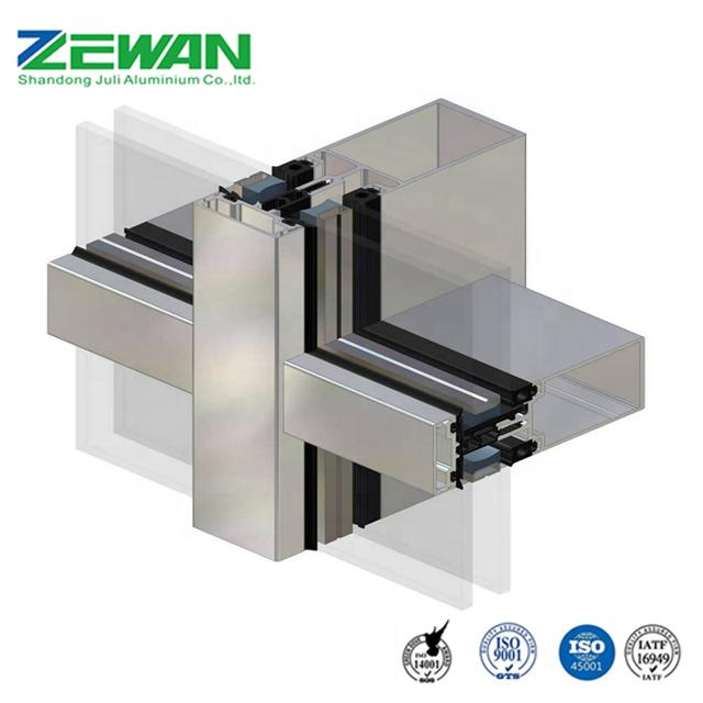 6063 T5 Powder Coating Aluminum Extrusion Profiles for Window Curtain Wall Industrial