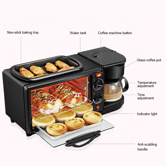 Multifunctional Three-in-One Coffee Grill Bread Breakfast Machine