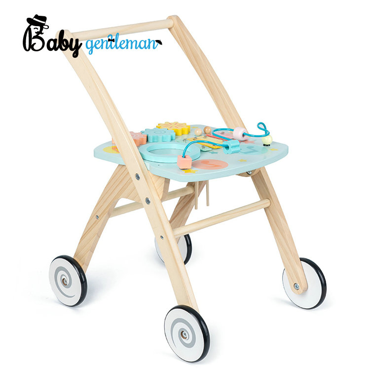 Wholesale Multifunctional Wooden Busy Board Push Walker for Baby Z16213e