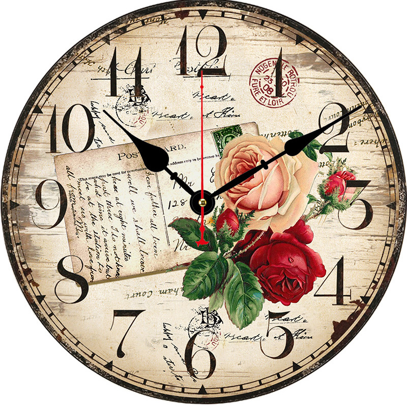 Dia 30/34/40/60cm MDF Large Promotional Gift Wood Wall Clock Silent Quartz Battery Operated Digital Alarm Clock for Kitchen/Living /Bed Room-Hlc20359