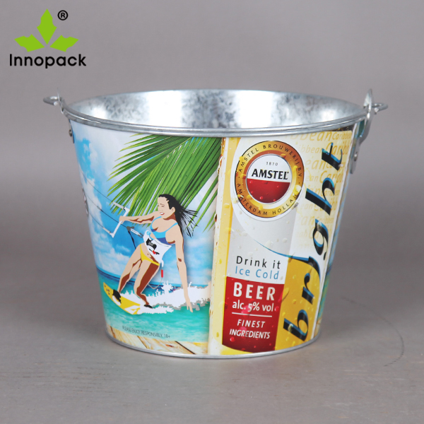 Metal Printing Beer Galvanized Ice Bucket