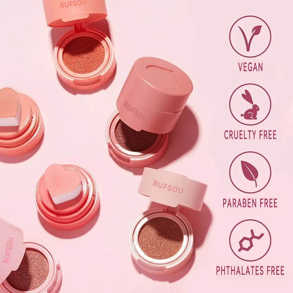 Hot Pink Blush Cheek Heart Shape Blush Paw Stamp Cushion Powder Blush