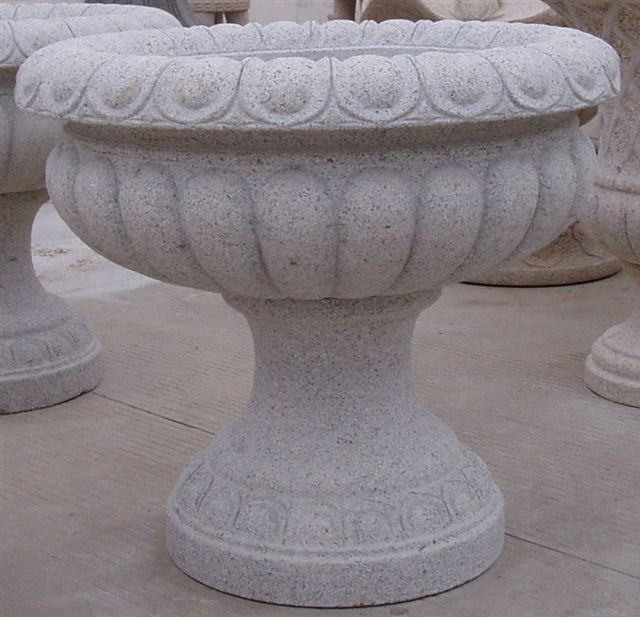 Outdoor Natural Stone Garden Planters Decoration Carved Stone Granite Flower Pot