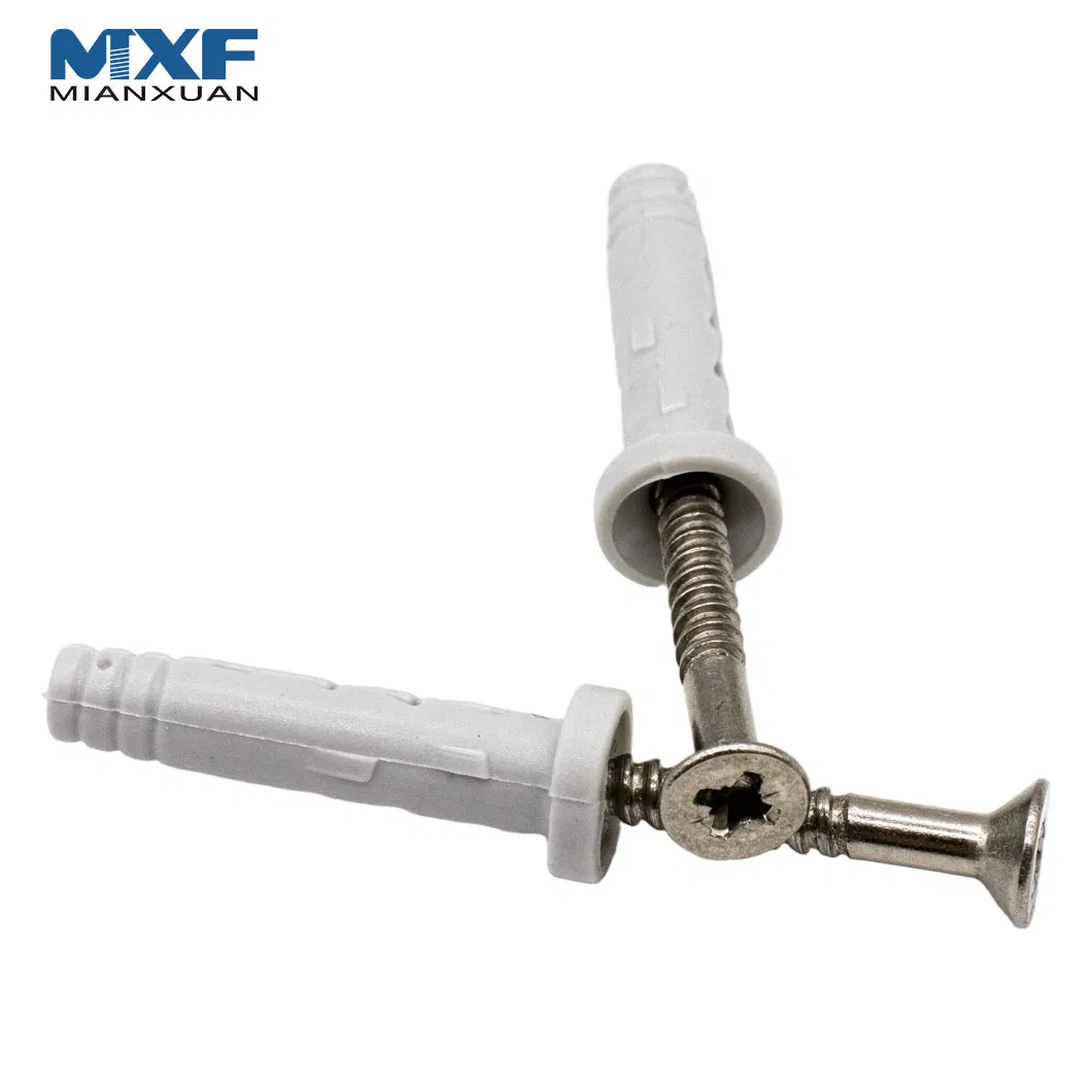 China 8mm Plastic Nylon Wall Plug Expansion Anchor Cross Expansion Self Tapping Screw
