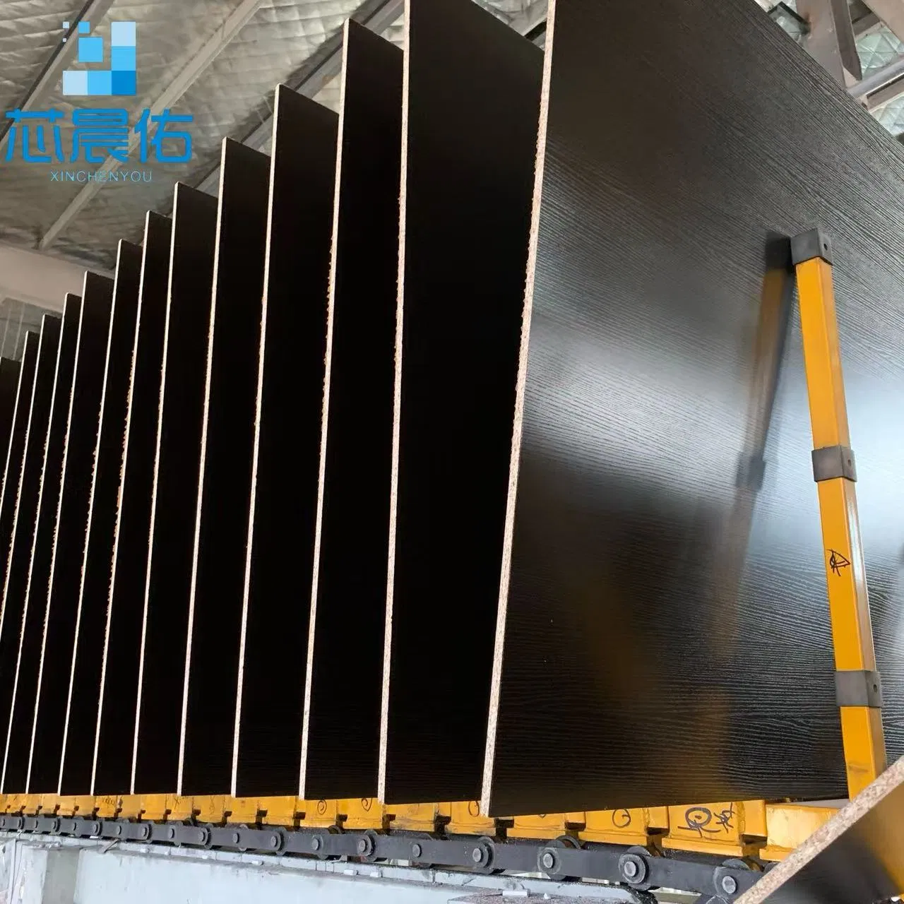 15mm Dark Grey Embossed Melamine Particle Board/Chipboard for Furniture