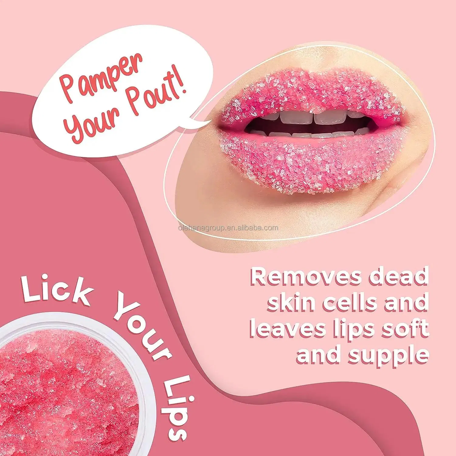 Lip Scrub and Mask Set Private Labeling Lip Care Kit Natural Organic Watermelon Collagen Sugar Scrub Lip Exfoliator with Tool