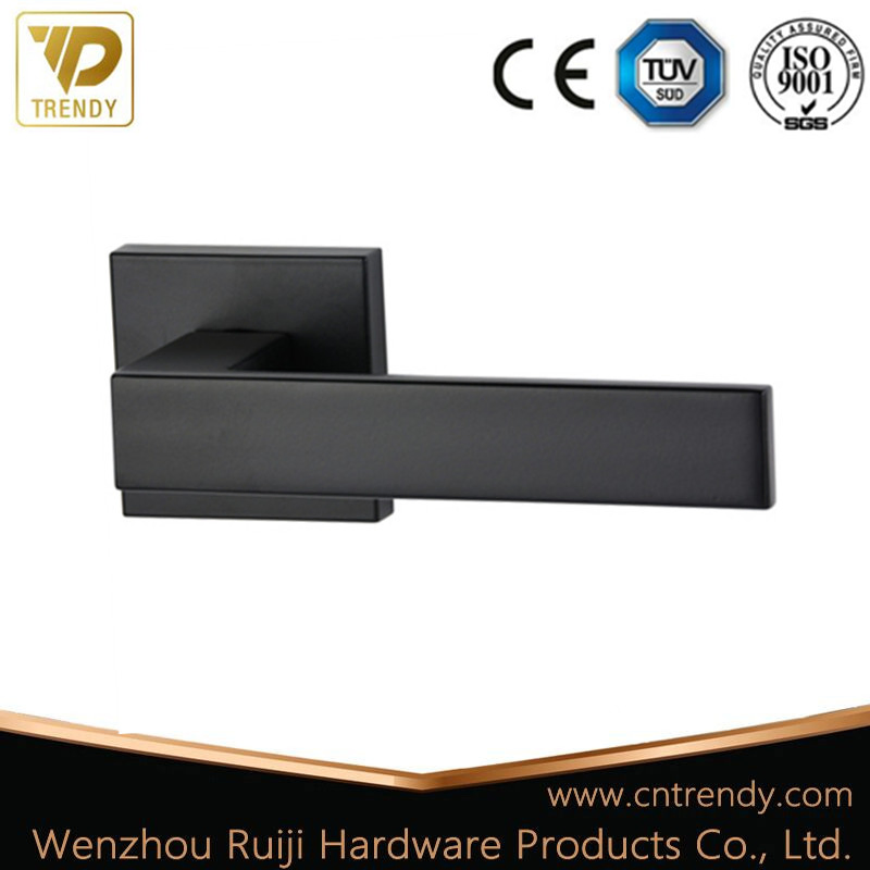 Well Selling Simple Square Black Lever Door Handle (Z6329-ZR23)