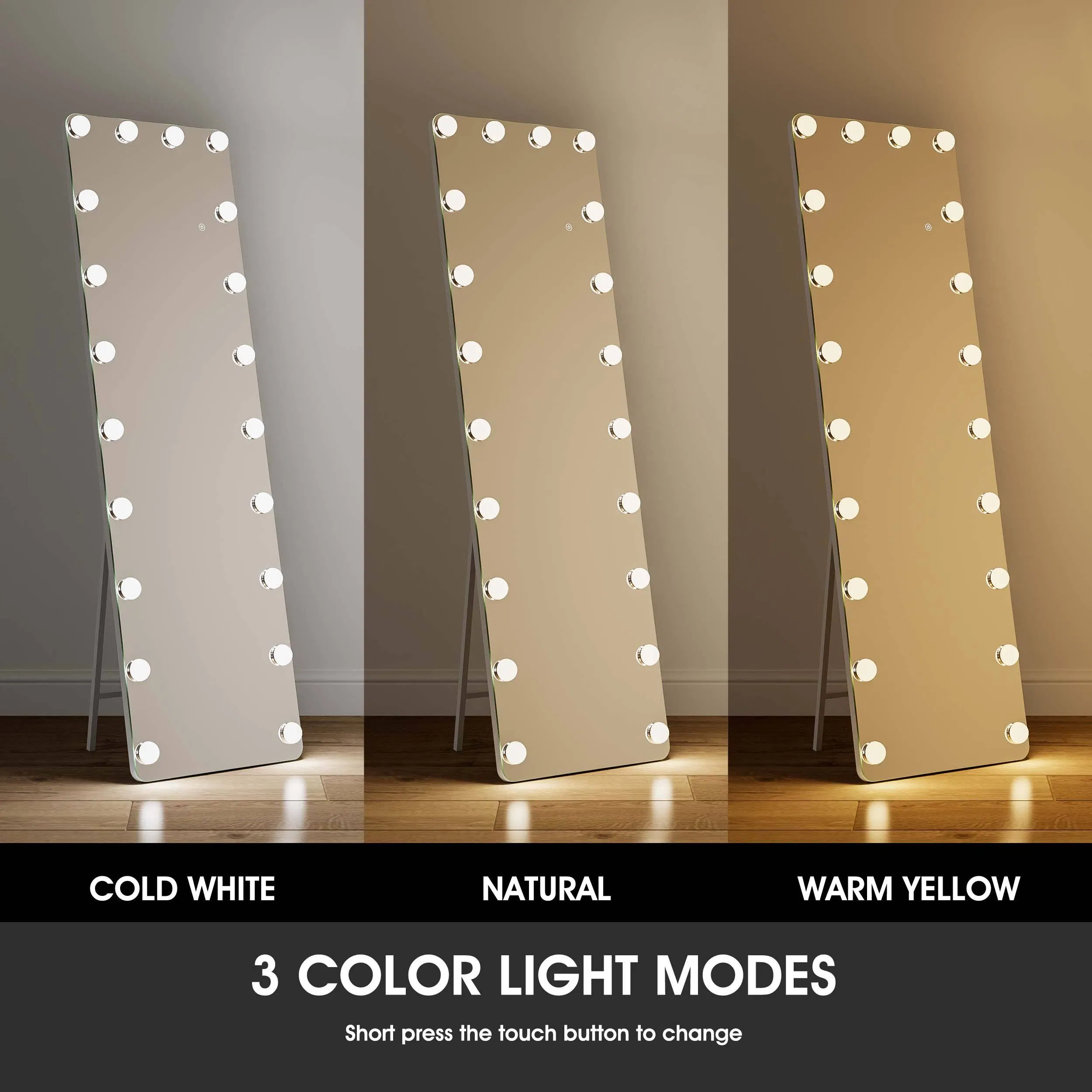 Professional Wall-Mounted LED Vanity Mirror - Modern Vertical Dressing Table for Salon & Home Use - Hollywood Style Wholesale Makeup Mirror