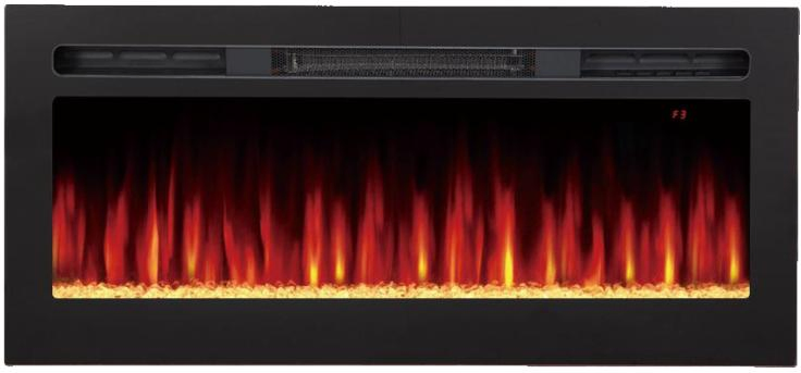 Wall Mounted or Recessed Orange/Blue/ Orange & Bue Mixed Flame Electric Fireplace