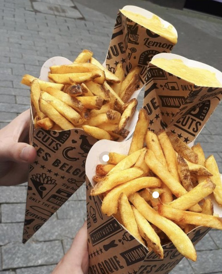 Custom Disposable French Fries Ice Cream Paper Cone Cup Food Holder