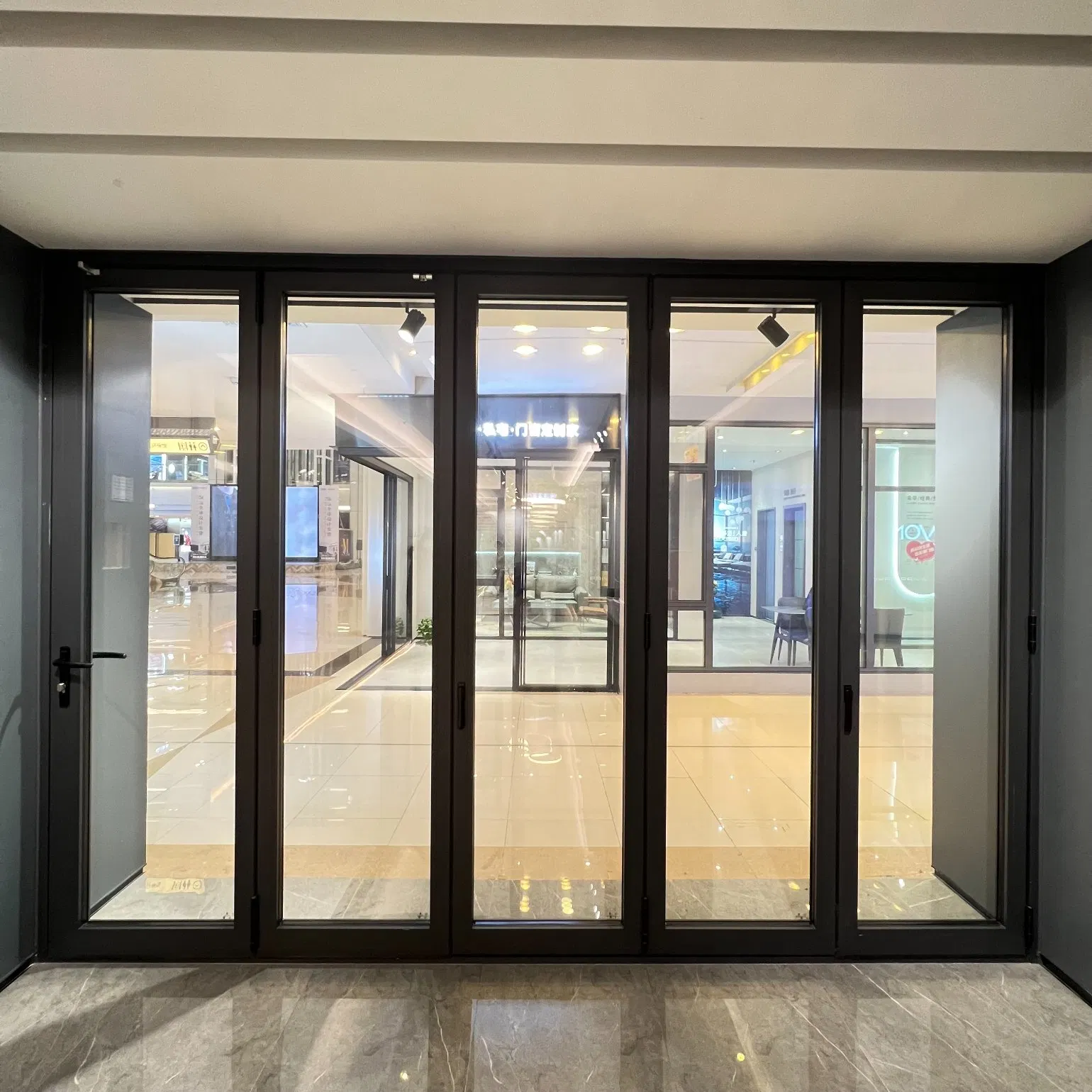 Hot Sale Double Glass Aluminum Frame Folding Door Accordion Door Reasonable Price