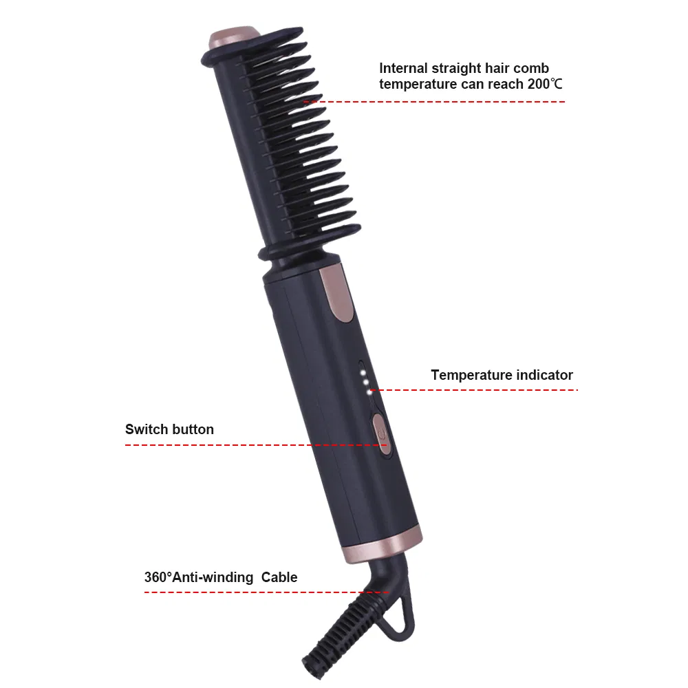 Anti-Scald Hot Hair Brush Electric Hair Straightener Brush Hot Comb Straightening Hair Straightener Comb