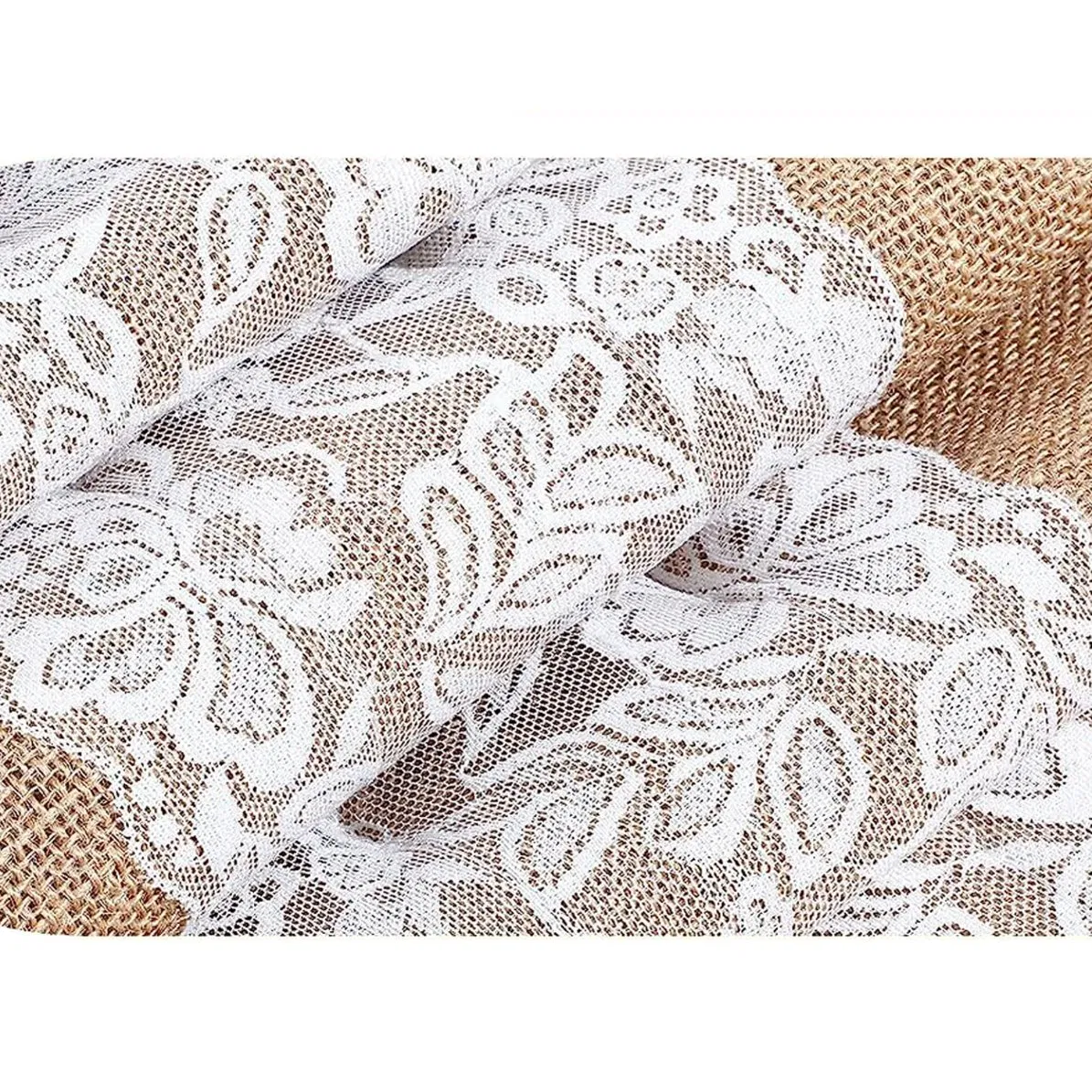 Customized Wedding Party Middle Lace Burlap Table Runner