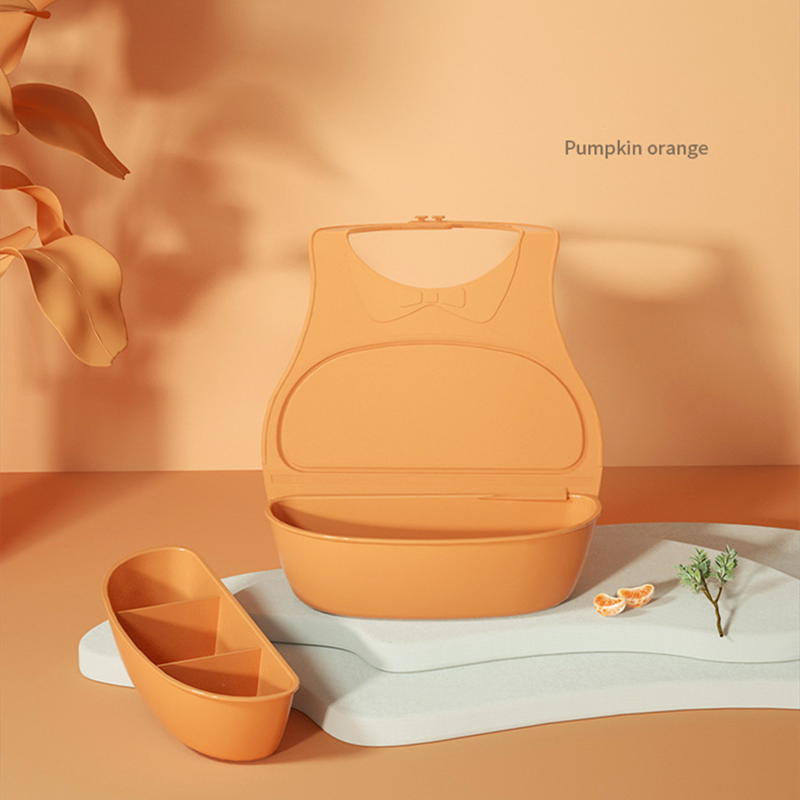 Fully Cover Design Teething Bibs Waterproof Custom OEM Silicone Baby Bib with Food Catcher
