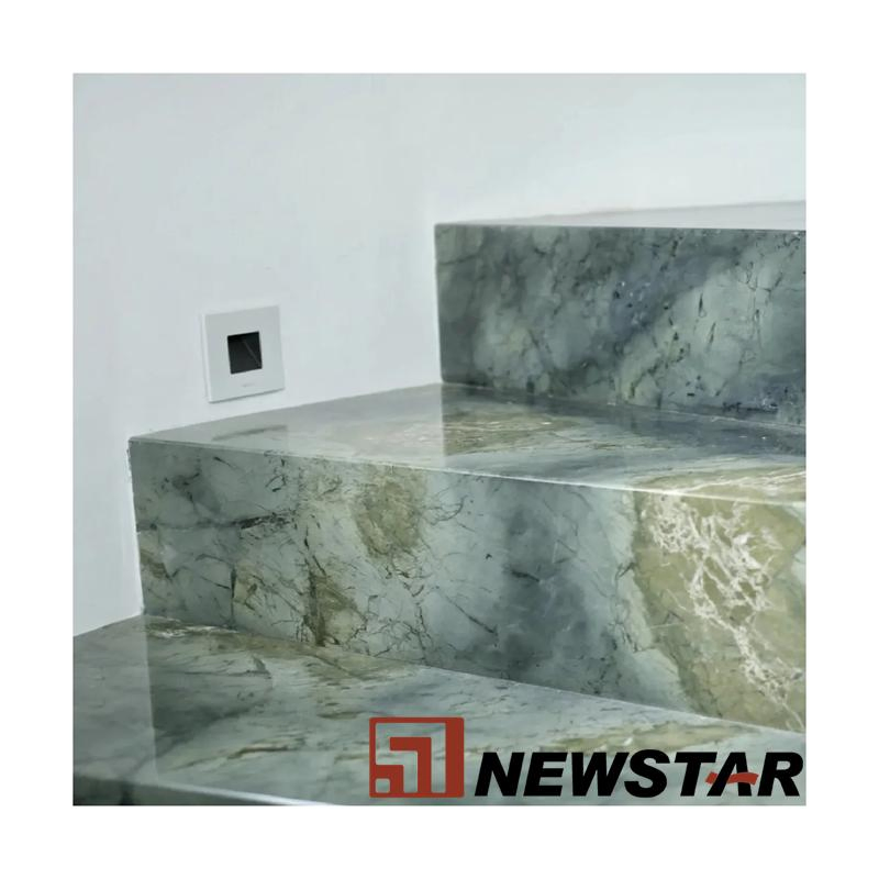 Luxury Treads Risers Stair Wall Tiles Natural Stone Tiles Marble Stairs Construction