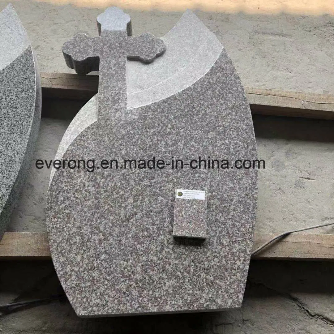 Cheap Grey Black Pink Rose Granite Carving Flat Engraving Vases Angel Bench Double Headstone for Graves Monuments Cemetery Memorial