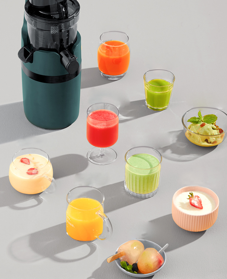Longbank New Patented Portable 200W Slow Juicer Extractor with Big Feeding Mouth, Cold Press Juicer with Quiet DC Motor
