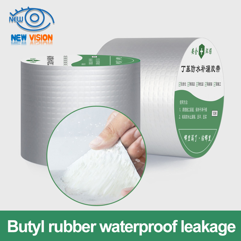 Reinforced Waterproof Foil Aluminum Seal Tape Butyl Pipe Repair Surface Crack Mending Self Adhesive Tape