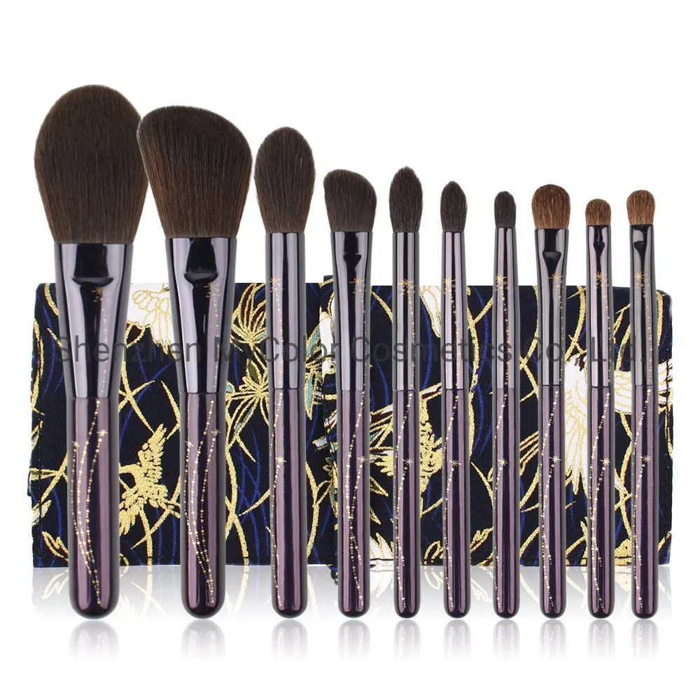 High Quality 10PCS Makeup Brushes Set Angled Eyebrow Foundation Beauty Tools Manufacturer