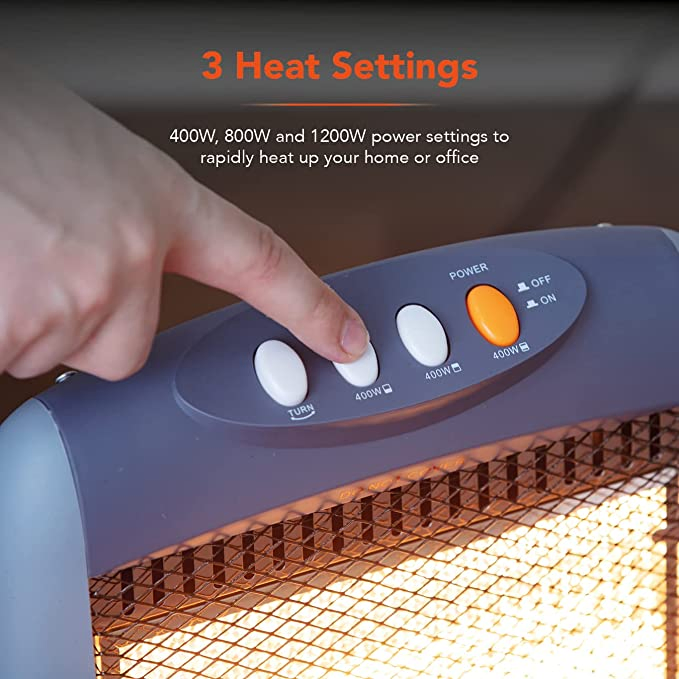 Electric Portable Oscillating Halogen Heater with Power Indicator Lights Quartz (NSB-C22S)