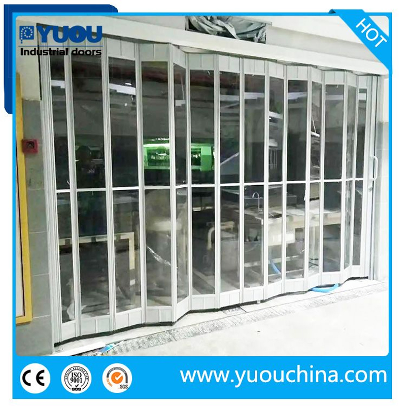 Commercial Polycarbonate Crystal Bi-Fold Sling Door Shop Front PC Folding Door for Shopping Malls