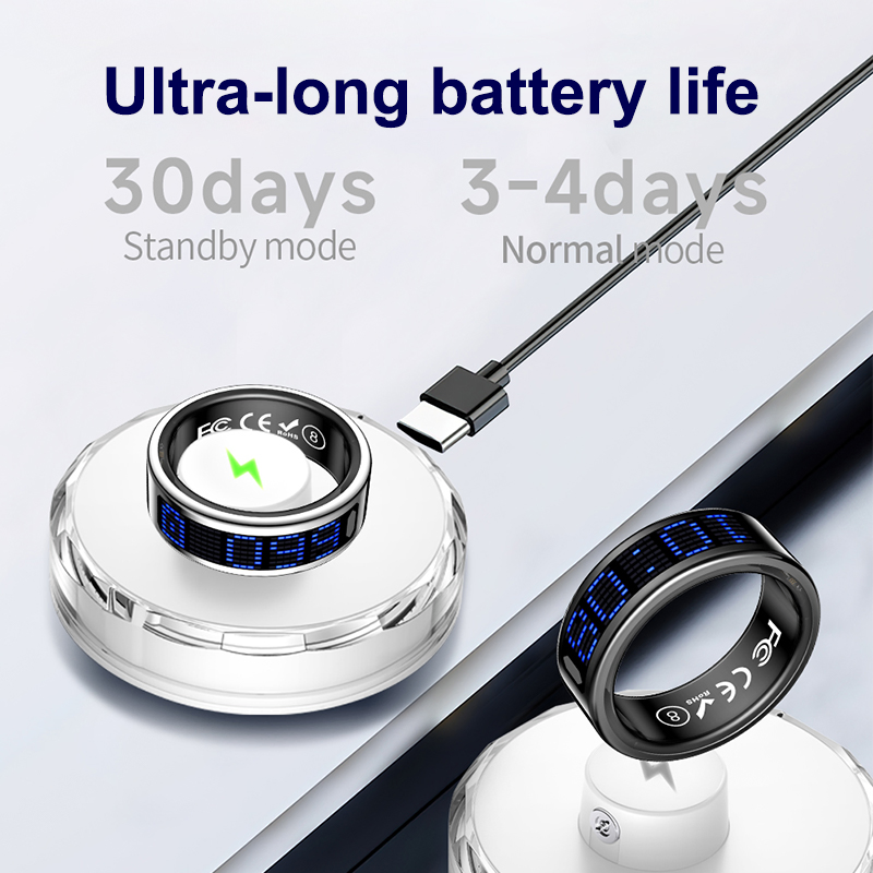 Умное кольцо с сенсорным экраном и отслеживанием здоровья