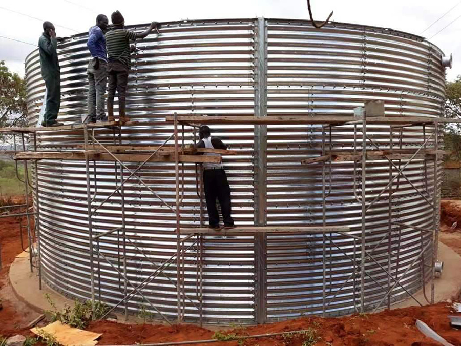 Customized Large Diameter 20m³ -1000m³ Factory Direct Sale Cheap Low Price Without Top Hot Dipped Galvanized Steel Tank