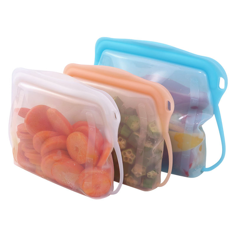 Freezer Safe Silicone Reusable Ziplock Food Storage Bags