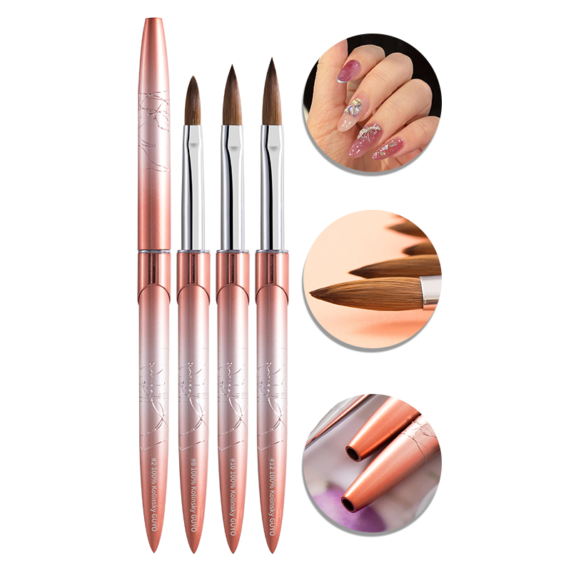 Guyo Metal Handle 100% Pure Kolinsky Nail Art Brush Customizable Logo