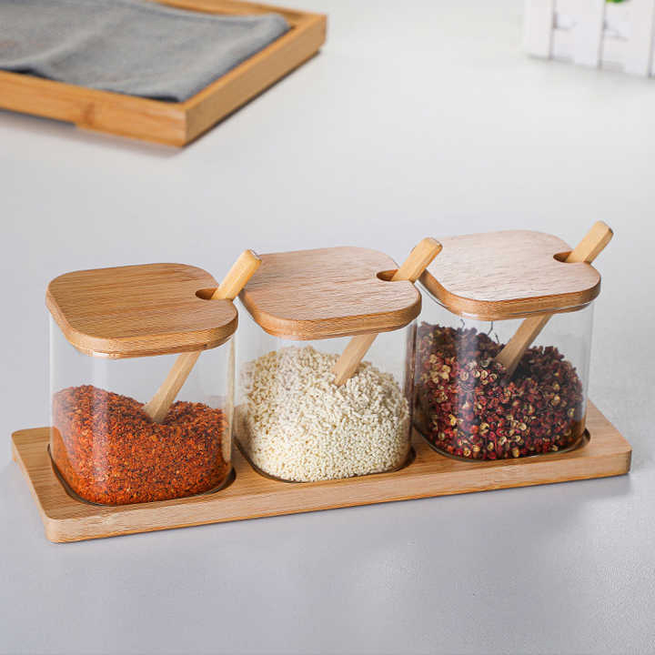 Premium High Borosilicate Glass Spice Jars for Kitchen Use