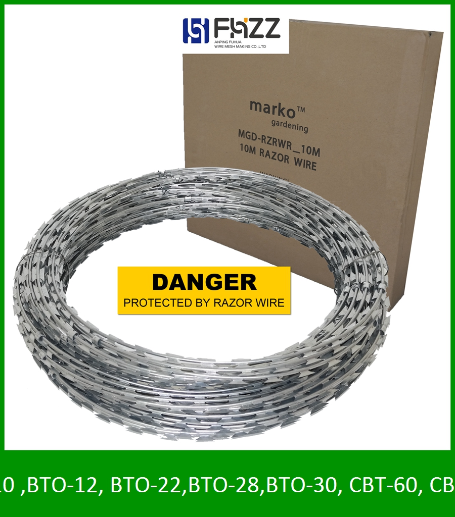 Galvanized Steel Blade Razor Barbed Wire Fencing