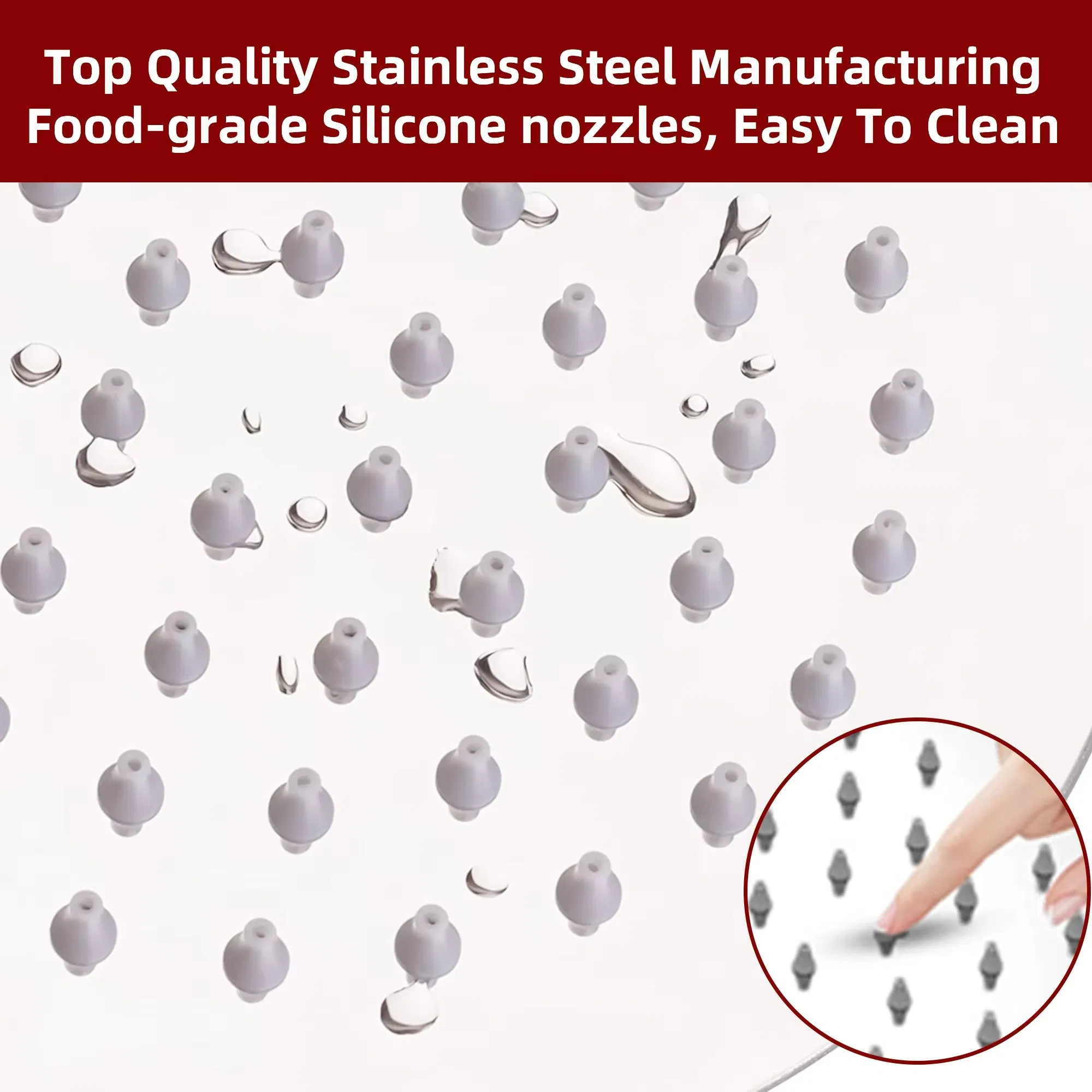 8-Inch Rain High Pressure 304 Stainless Steel Luxury Waterfall Shower Head Massage Wall Mount